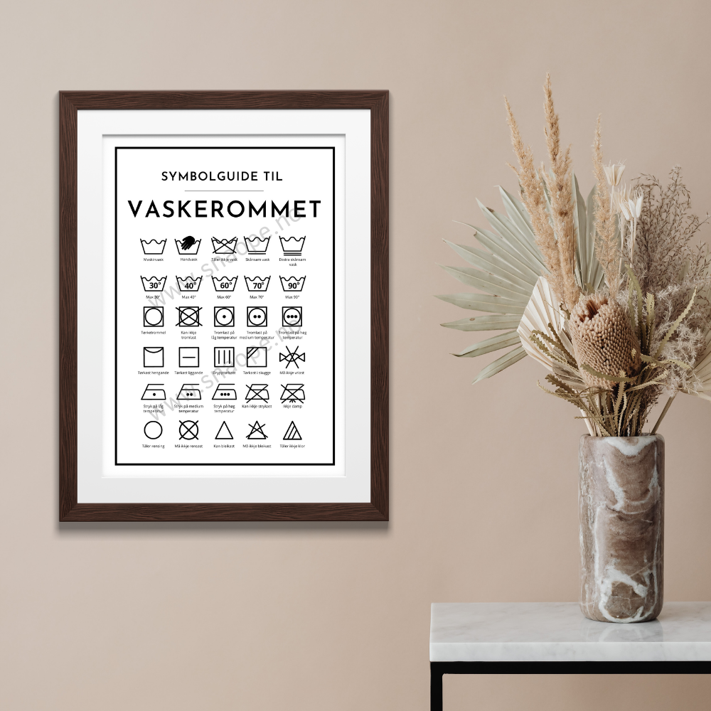 Guide til vaskerommet poster (kvit)