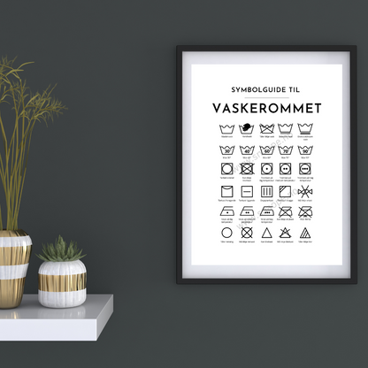 Guide til vaskerommet poster (kvit)