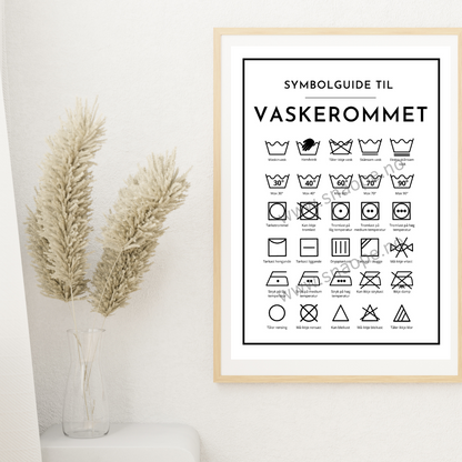 Guide til vaskerommet poster (kvit)