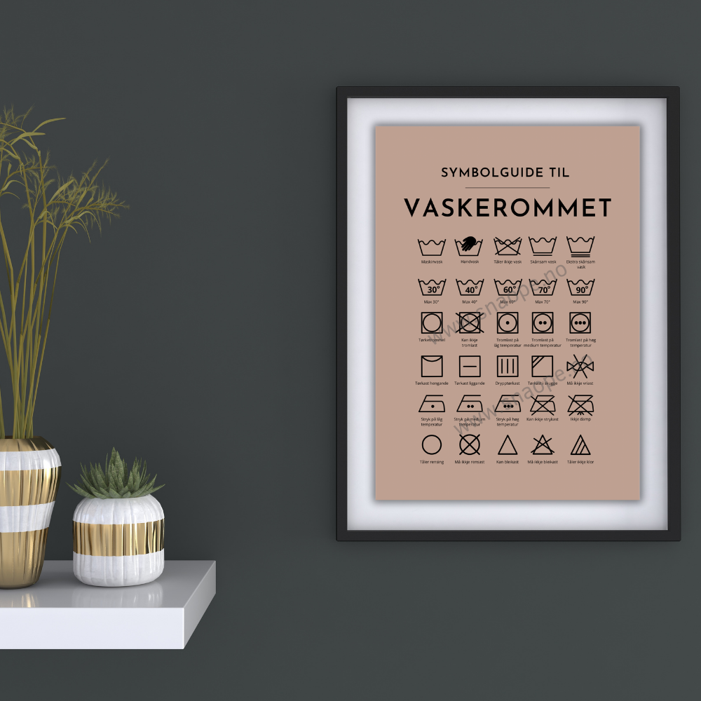 Guide til vaskerommet poster (rosa)