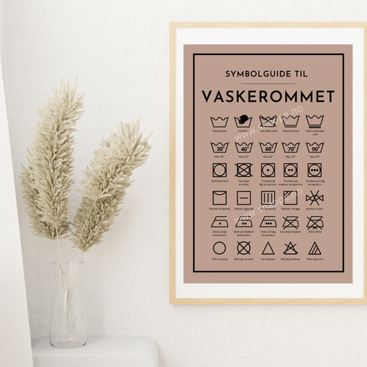 Guide til vaskerommet poster (rosa)