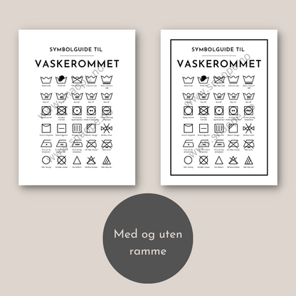 Guide til vaskerommet poster (kvit)